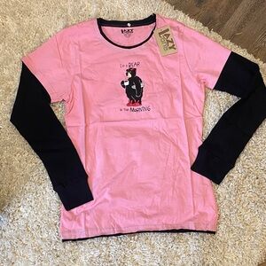 Lazy One Pink and Black Women's Long Sleeve Tee